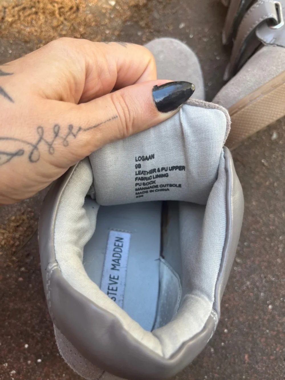 Gray Steve Madden Wedge Sneaker - Picture 4 of 5